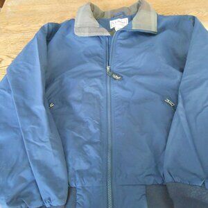 L.L. Bean Warm-Up Jacket Mens M Reg Plaid Flannel Lined Bomber Style Coat Navy